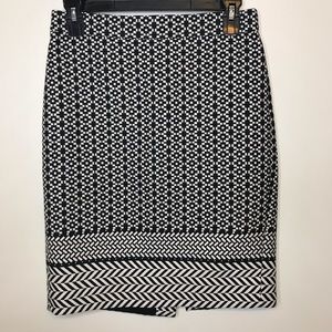 J. Crew black and white geometric pencil skirt